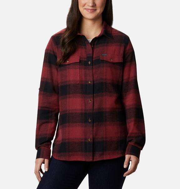 Columbia Pine Street Shirts Red For Women's NZ64280 New Zealand